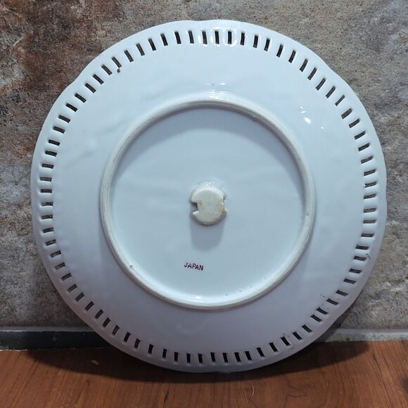 Vintage Decorative Plate Fruit Design Pierced Gilded Gold Edge - Picture 2 of 11